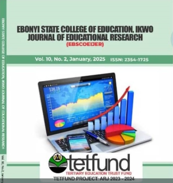 					View Vol. 10 No. 2 (2025): EBONYI STATE COLLEGE OF EDUCATION, IKWO, EBONYI STATE
				
